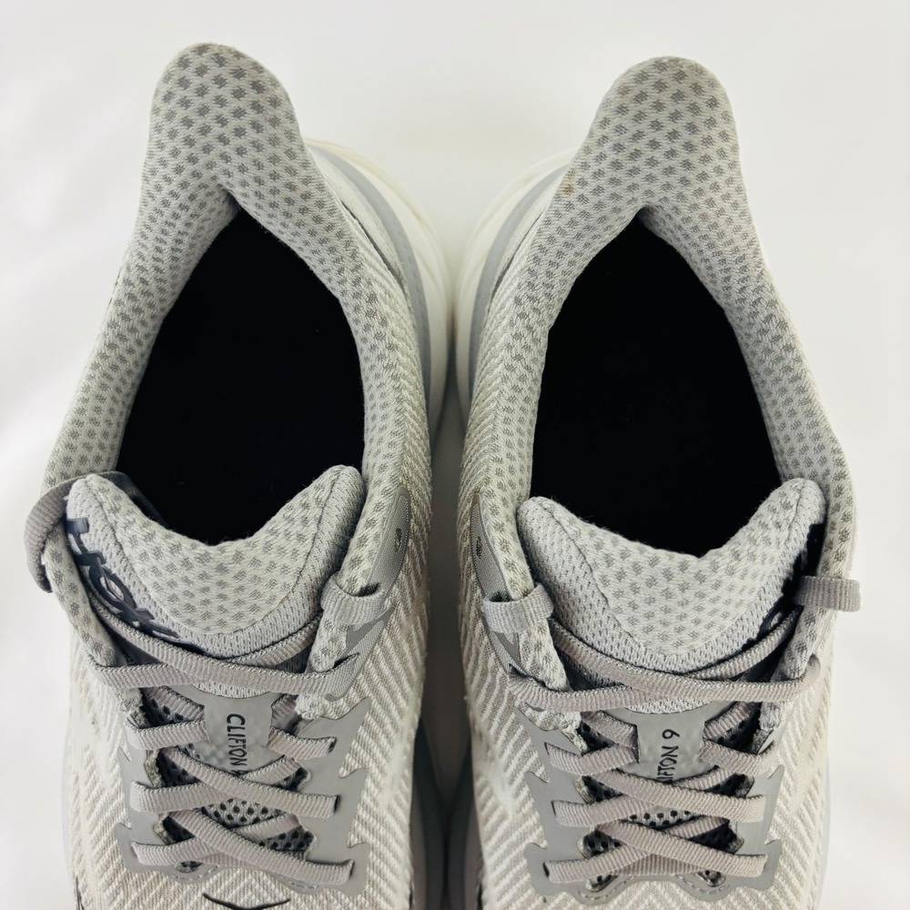 Hoka One One Clifton 9 Mens Size 9D Harbor Grey White Running Shoes 1127895 HMBC - Picture 7 of 12